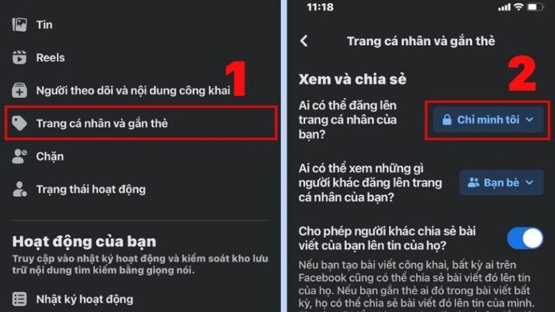 cách chặn gắn thẻ trên facebook
