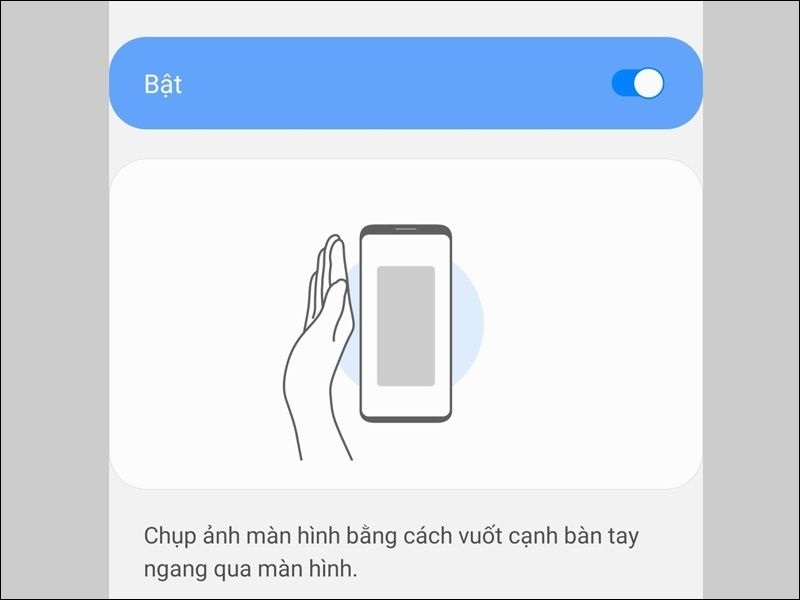 Vuốt lòng bàn tay để chụp màn hình