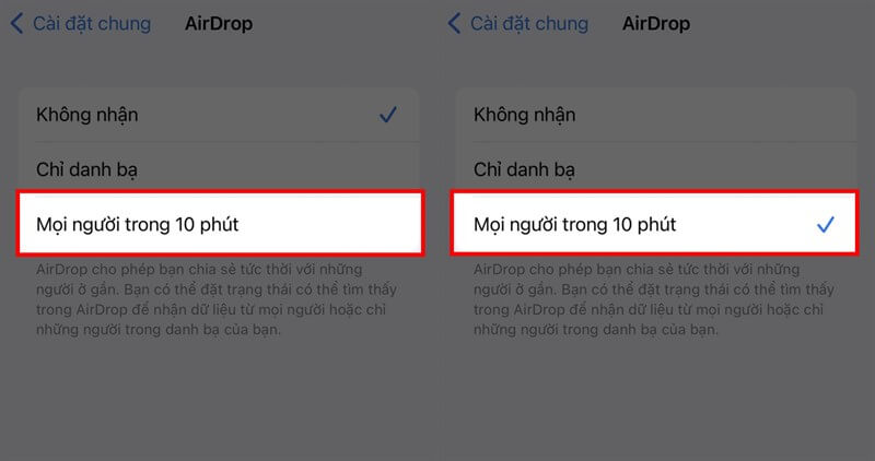 Apple nâng cấp tính năng giới hạn thời gian 10 phút cho Airdrop