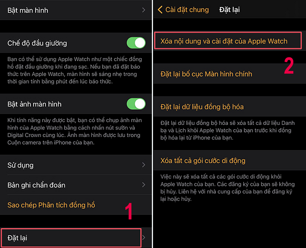cách đặt lại Apple Watch