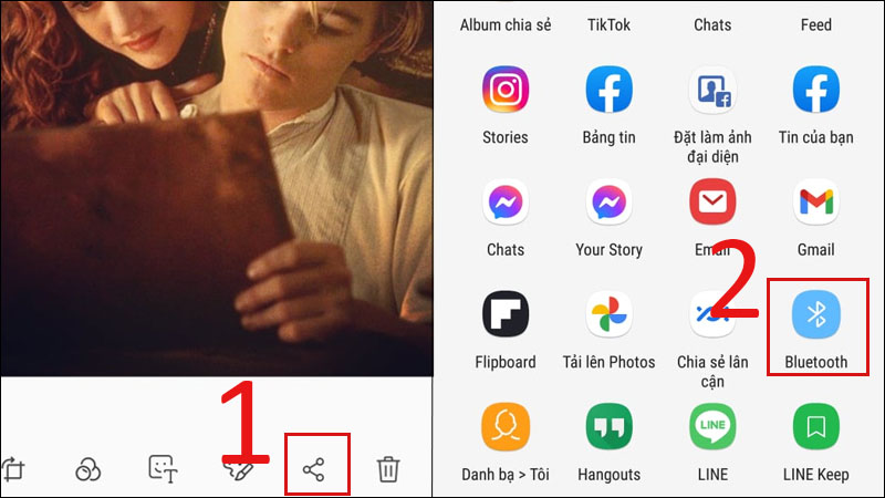 cách gửi ảnh qua bluetooth