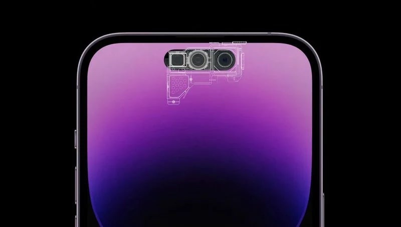 Dynamic Island, nơi chứa cảm biến camera TrueDepth cho Face ID và camera trước