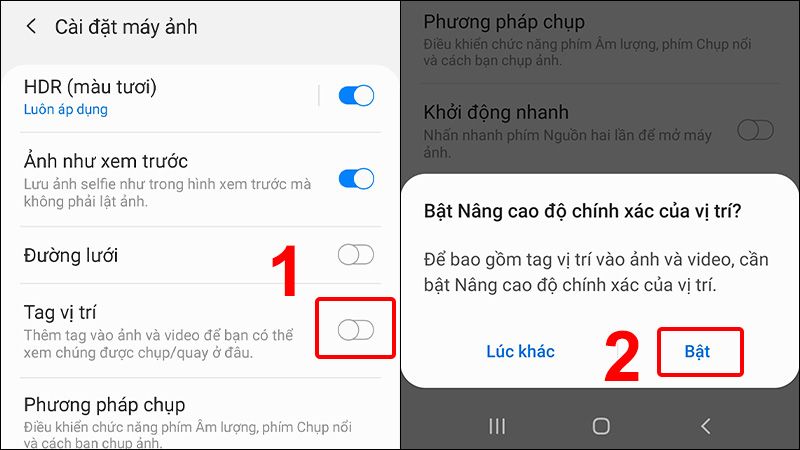 hiển thị vị trí trên ảnh chụp