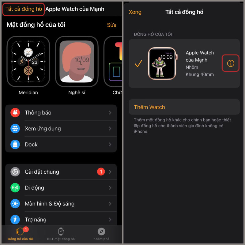 hủy ghép đôi trên Apple Watch khi bị mất iPhone