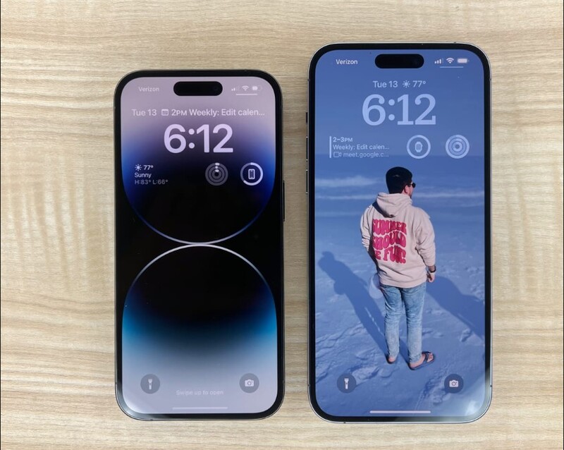 Màn hình hiển thị iphone 15 pro max, iphone 14 pro