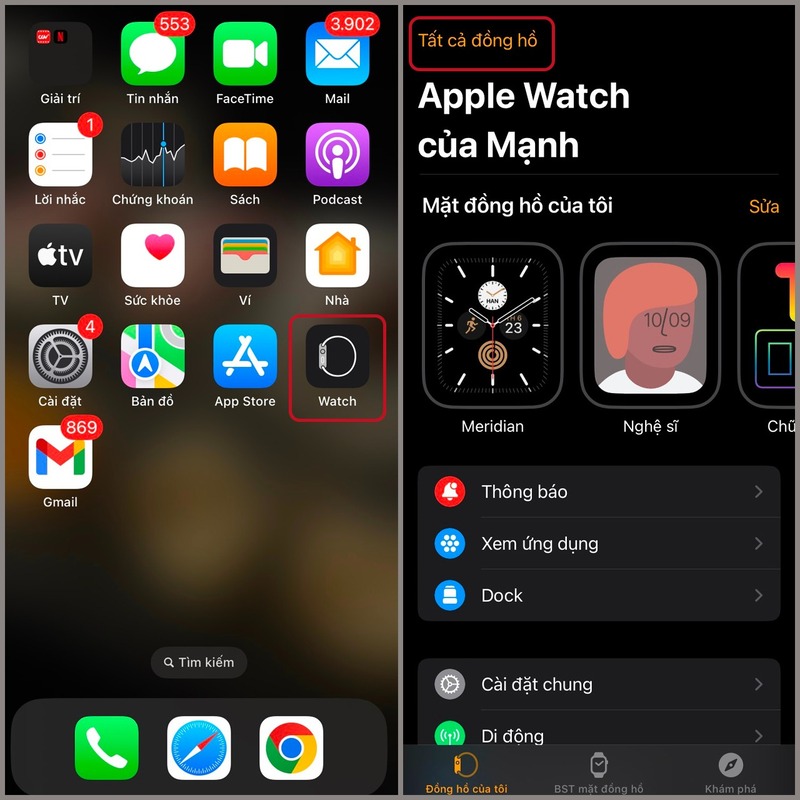 cách tìm đồng hồ apple watch bị mất