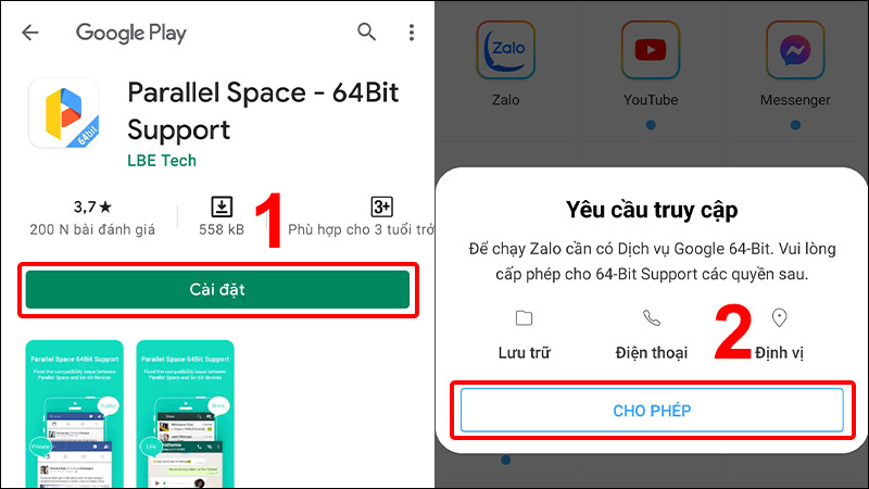 tạo 2 tài khoản Zalo trên 1 điện thoại Oppo