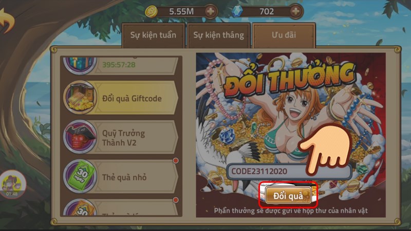 Code huyền thoại hải tặc mới nhất