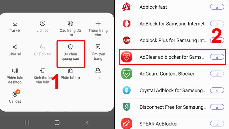 Cách chặn quảng cáo bằng trình duyệt Samsung Internet 2