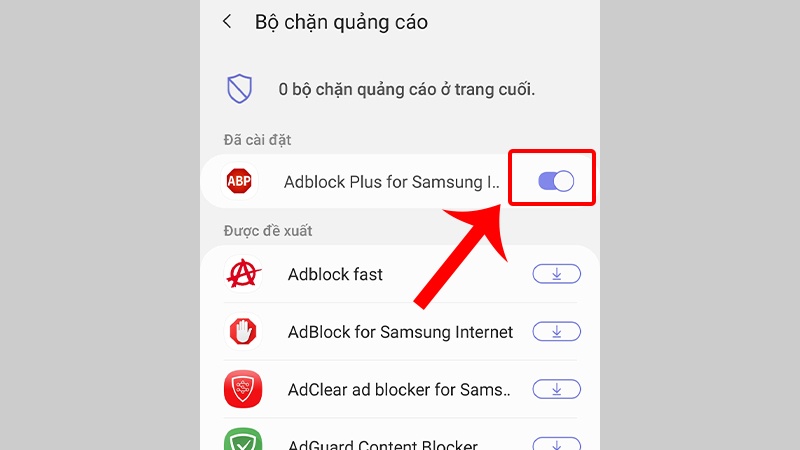 Cách chặn quảng cáo bằng trình duyệt Samsung Internet 3