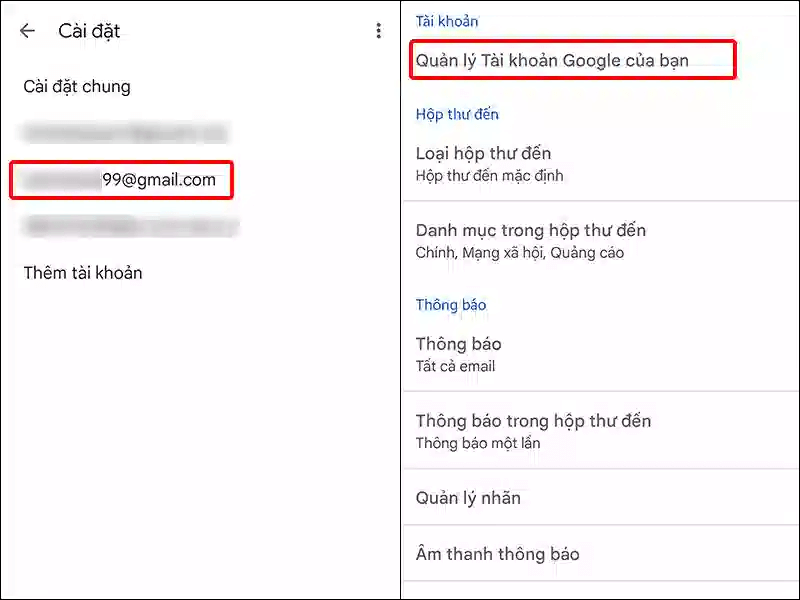 Đổi tên Gmail nhanh chóng trên điện thoại di động