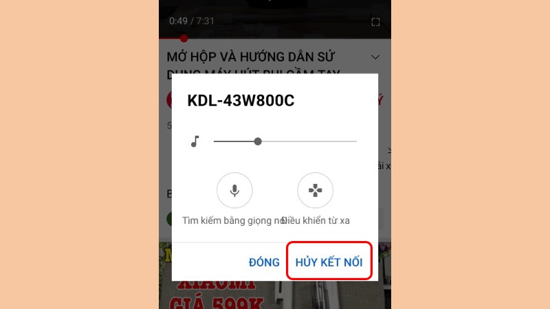 Phát video Youtube từ điện thoại lên tivi thông qua Wifi