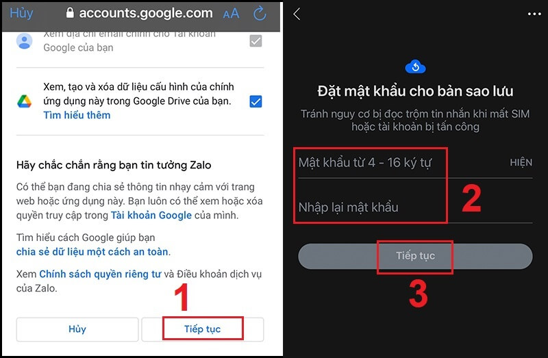 Lấy lại mật khẩu sao lưu khi lỡ bị mất