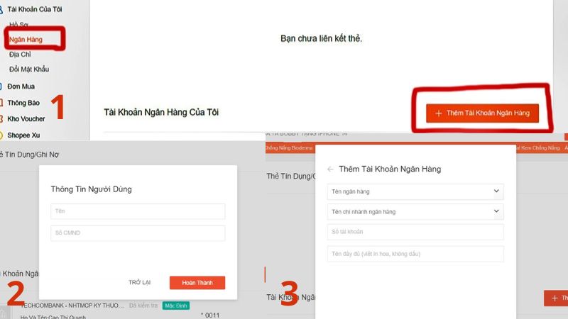 cach lien ket tai khoan ngan hang voi shopee pay tren may tinh