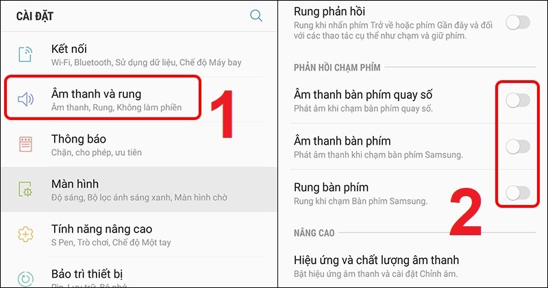 Cách tắt âm thanh khi gõ bàn phím trên Android