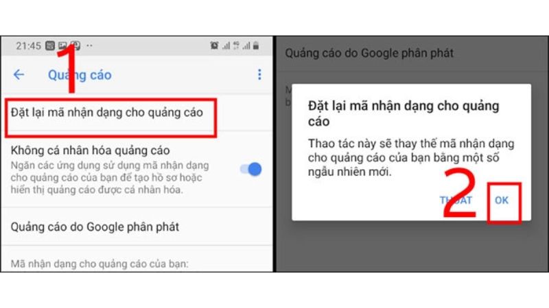 chan quang cao realme