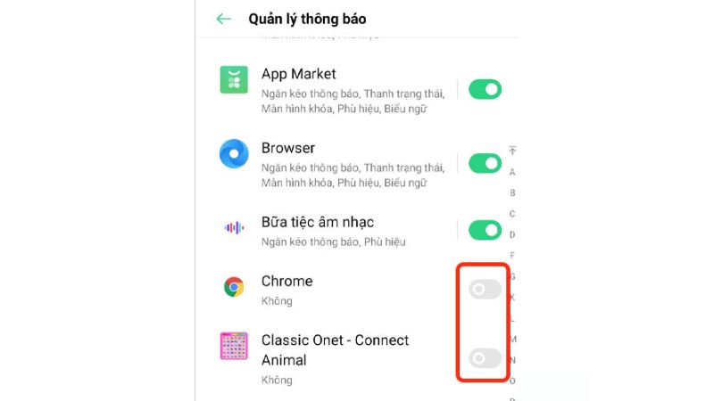 cach tat thong bao tren dien thoai oppo