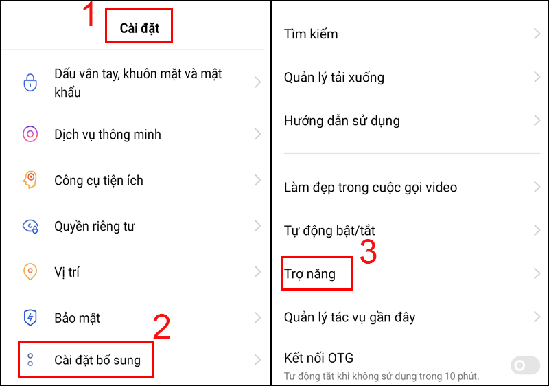 Tắt trợ năng dễ dàng trong cài đặt