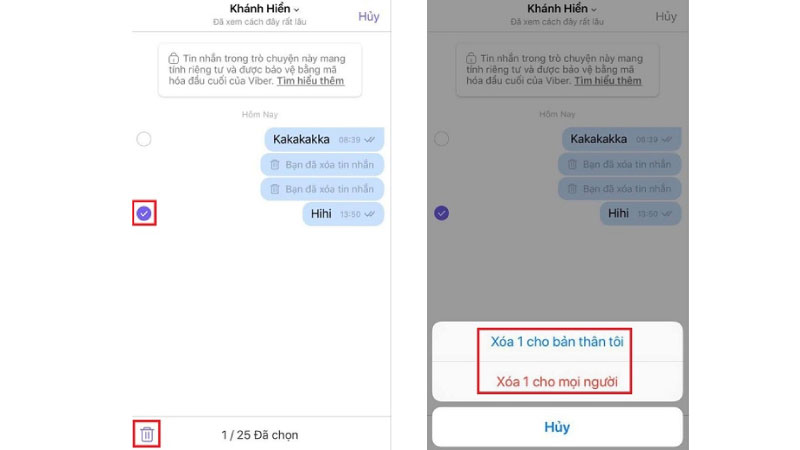 cách thu hồi tin nhắn trên Viber