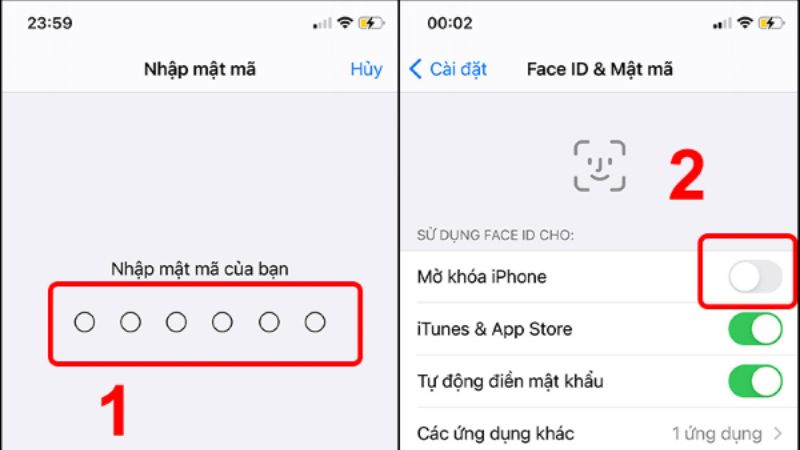 camera truedepth face id đã bị tắt