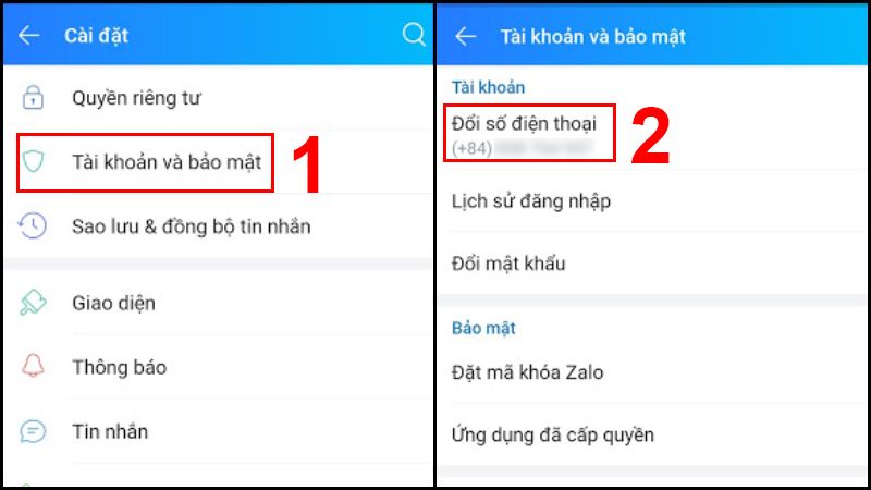 chuyển tài khoản zalo sang số điện thoại khác