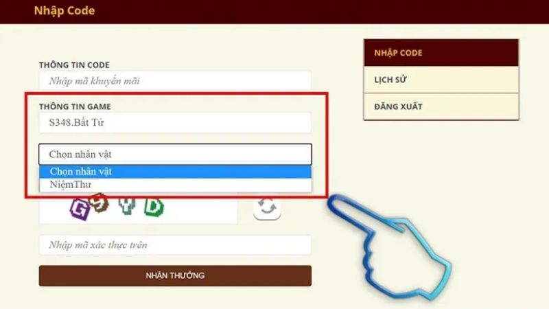 chon dung nhan vat cua ban