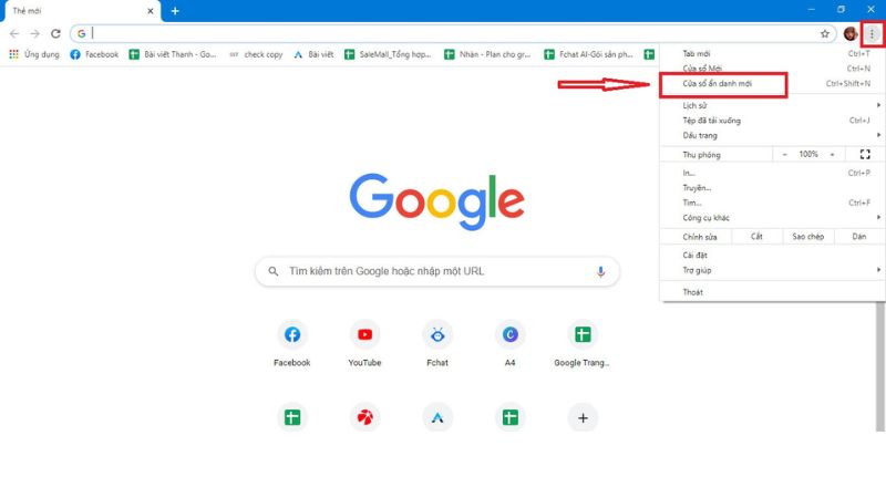 su dung an danh chrome