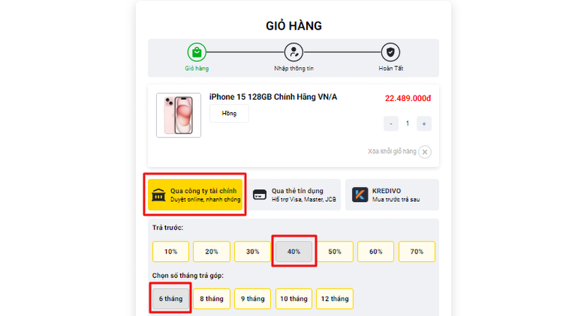 Quy trình và thủ tục trả góp khi mua iPhone 15