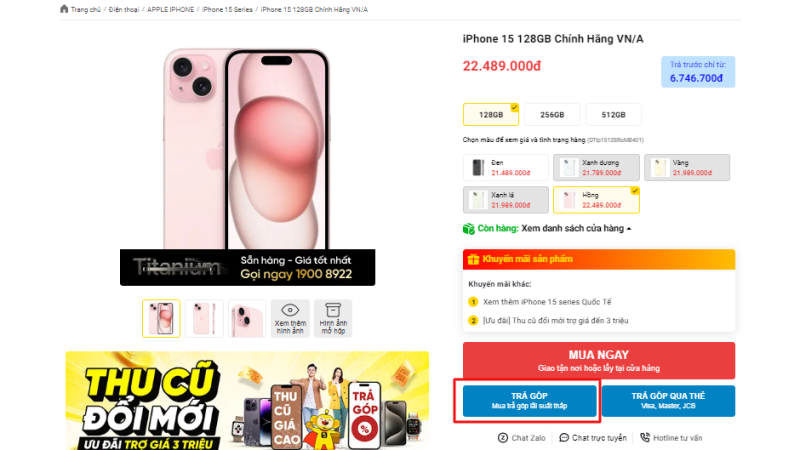Quy trình và thủ tục trả góp khi mua iPhone 15 