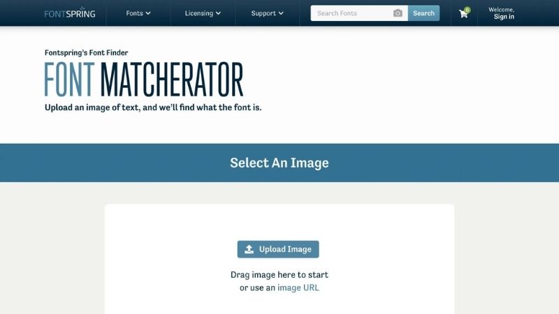 tìm font chữ bằng hình ảnh Fontspring Matcherator