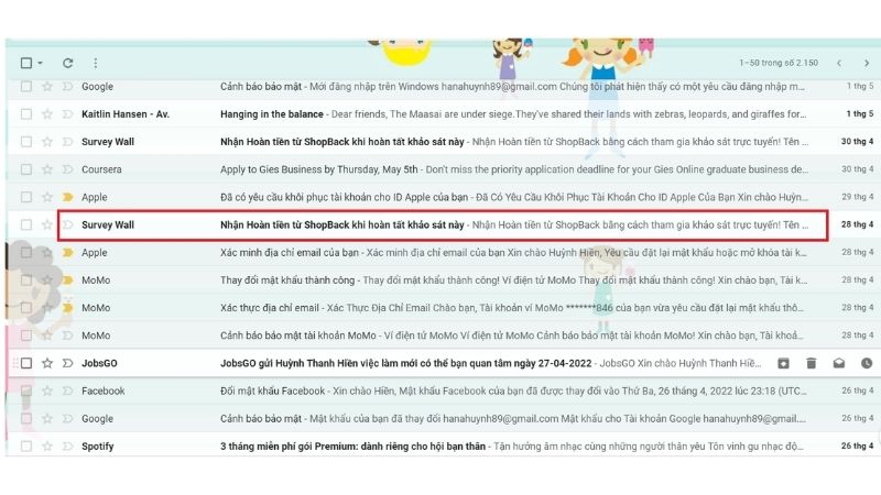 hộp thư spam trong gmail trên điện thoại