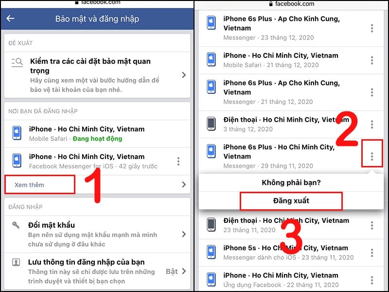 Thoát ra và đăng nhập lại Messenger