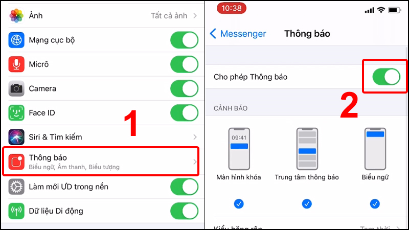 Kiểm tra cài đặt thông báo Messenger Facebook