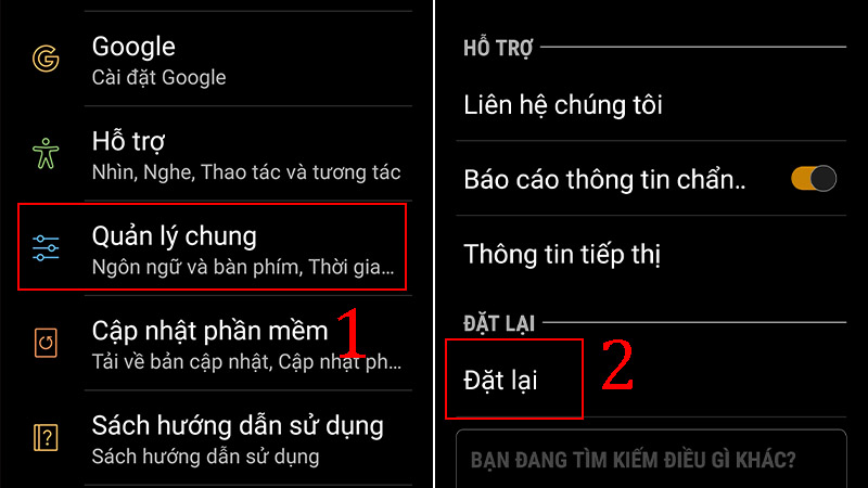 cách chạy lại phần mềm điện thoại Samsung
