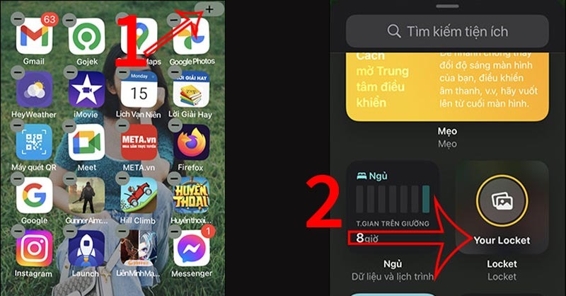 Tạo tiện ích Widget ngay trên màn hình. 