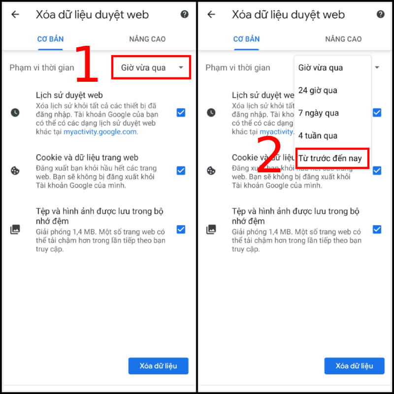 Nên xóa bớt dữ liệu duyệt web