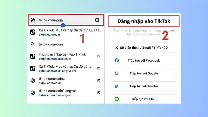 cách nạp xu Tiktok bằng thẻ ngân hàng