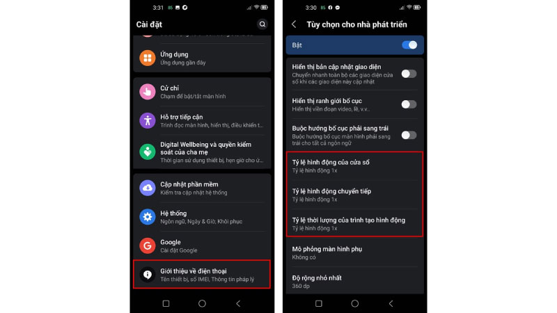 Giảm hiệu ứng khung hình chuyển động