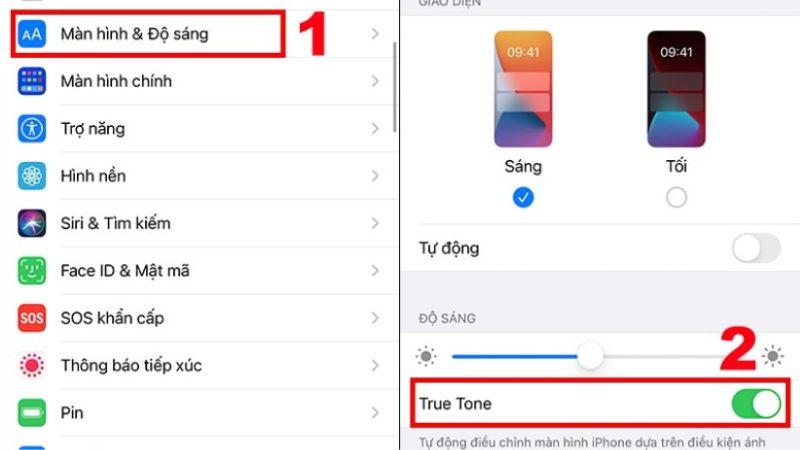 có nên bật true tone trên iphone