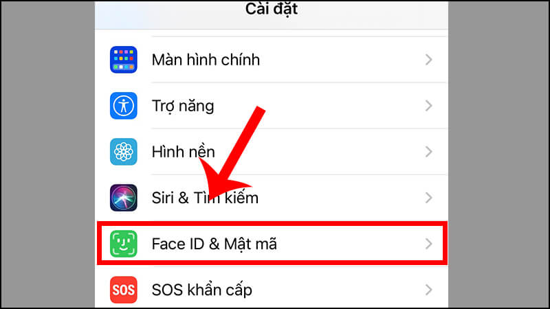 cài đặt mật khẩu màn hình iPhone