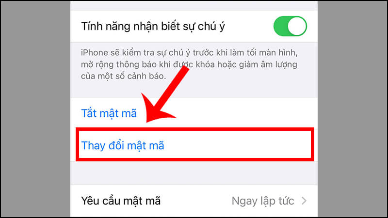 cài đặt mật khẩu màn hình iPhone