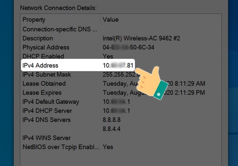 kiểm tra địa chỉ IP máy tính