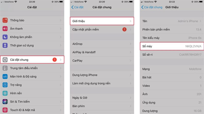 Bước 3: Phân biệt các loại phiên bản iPhone khác nhau