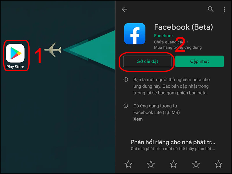 Gỡ cài đặt và cài đặt lại Facebook