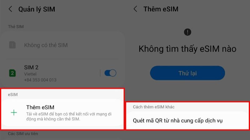 cách cài esim samsung