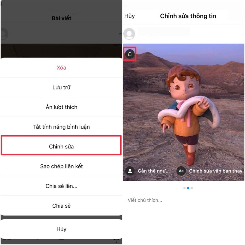 Cách đổi ảnh đã đăng trên Instagram