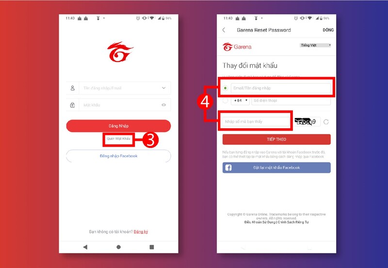 cách đổi mật khẩu Garena không cần số điện thoại