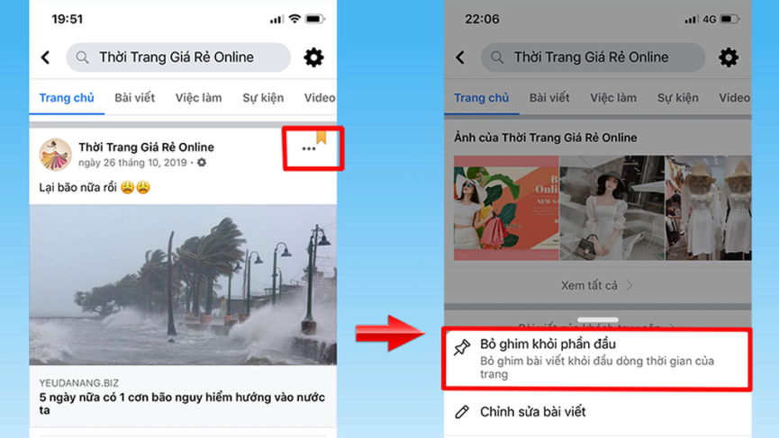 Cách ghim bài viết trên trang page Facebook