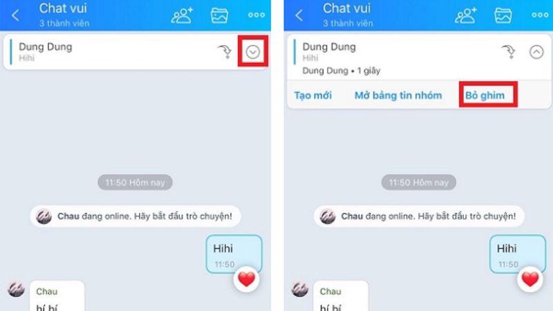 cách ghim bài viết trên zalo