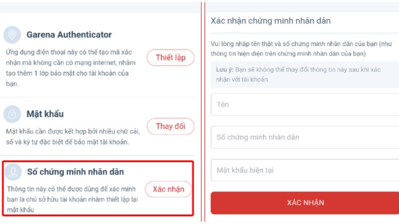 cách lấy lại tài khoản garena bằng cmnd